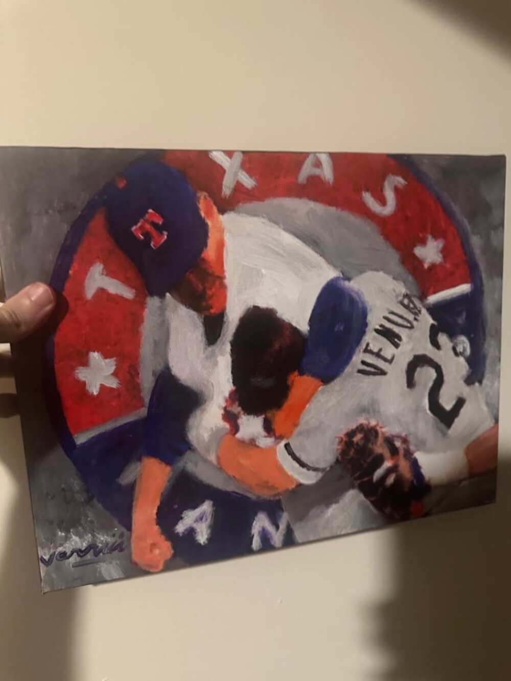 Nolan Ryan vs Robin Ventura 11x14 Painting